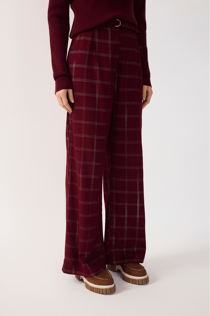 Calça Linho Lurex Xadrez