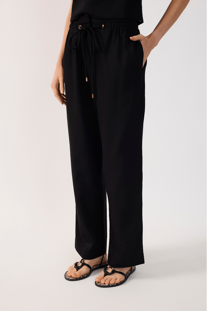 Calça Linho Cadarço Cintura