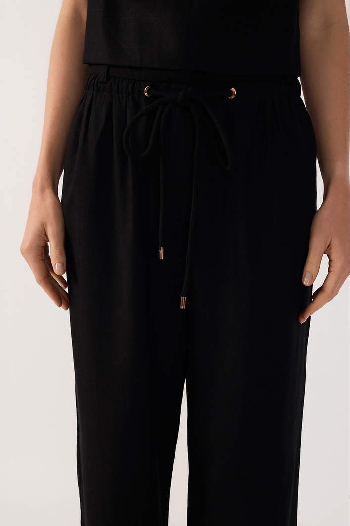 Calça Linho Cadarço Cintura