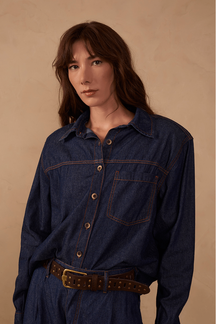 Camisa Jeans Botões
