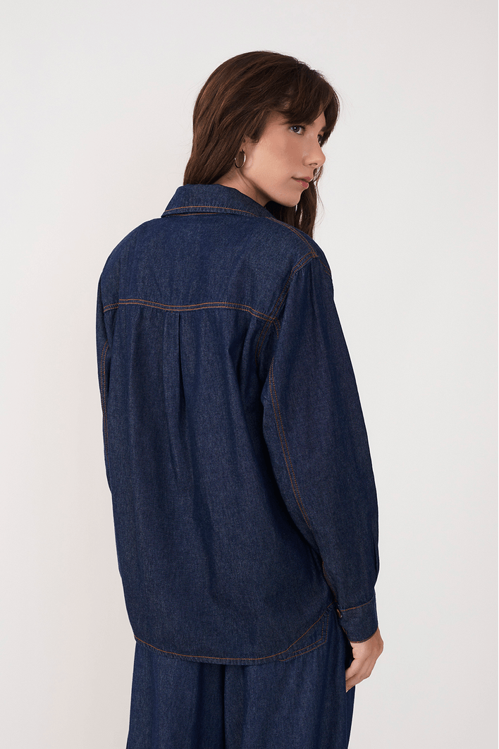 Camisa Jeans Botões
