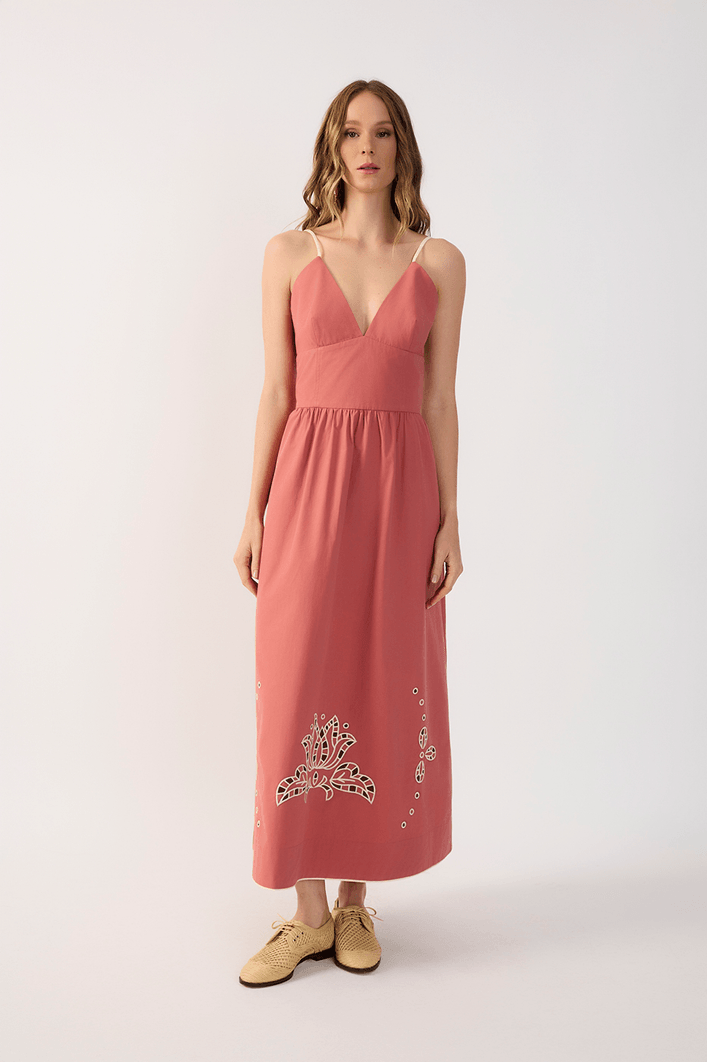 Vestido Cropped Algodão Bordado