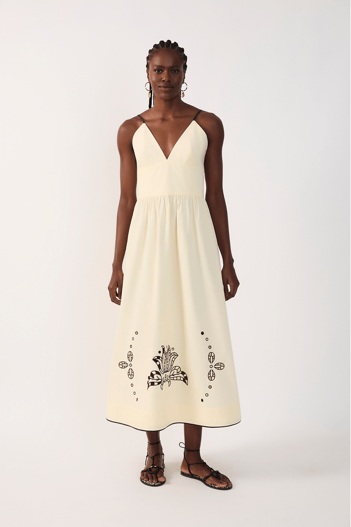 Vestido Cropped Algodão Bordado