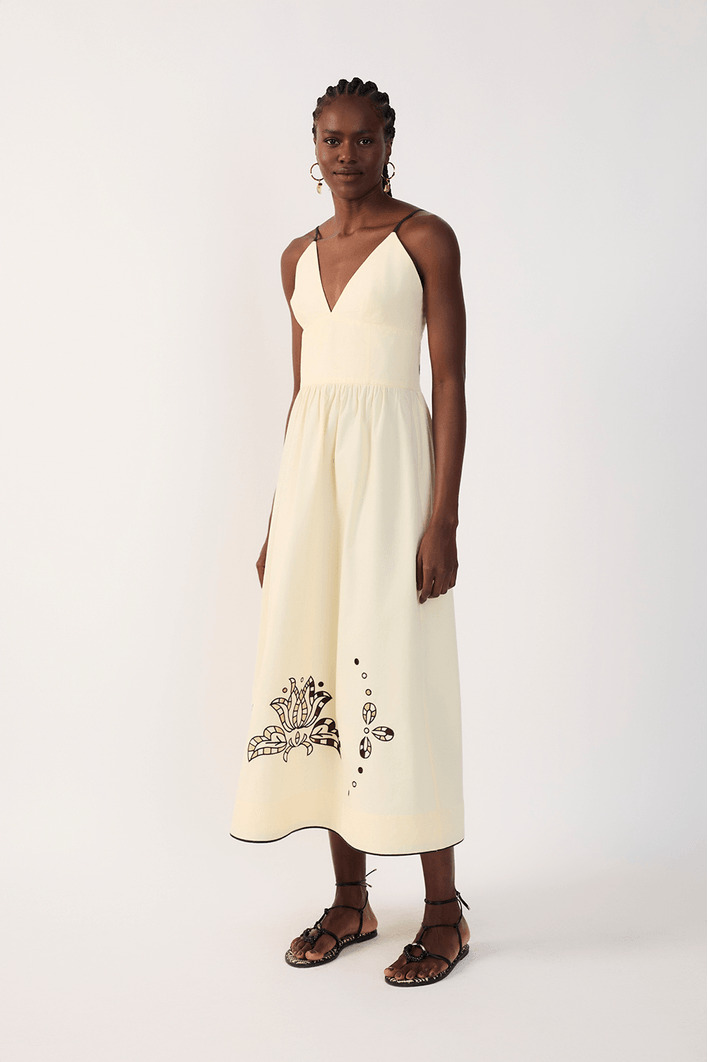 Vestido Cropped Algodão Bordado