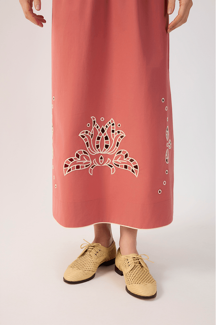 Vestido Cropped Algodão Bordado