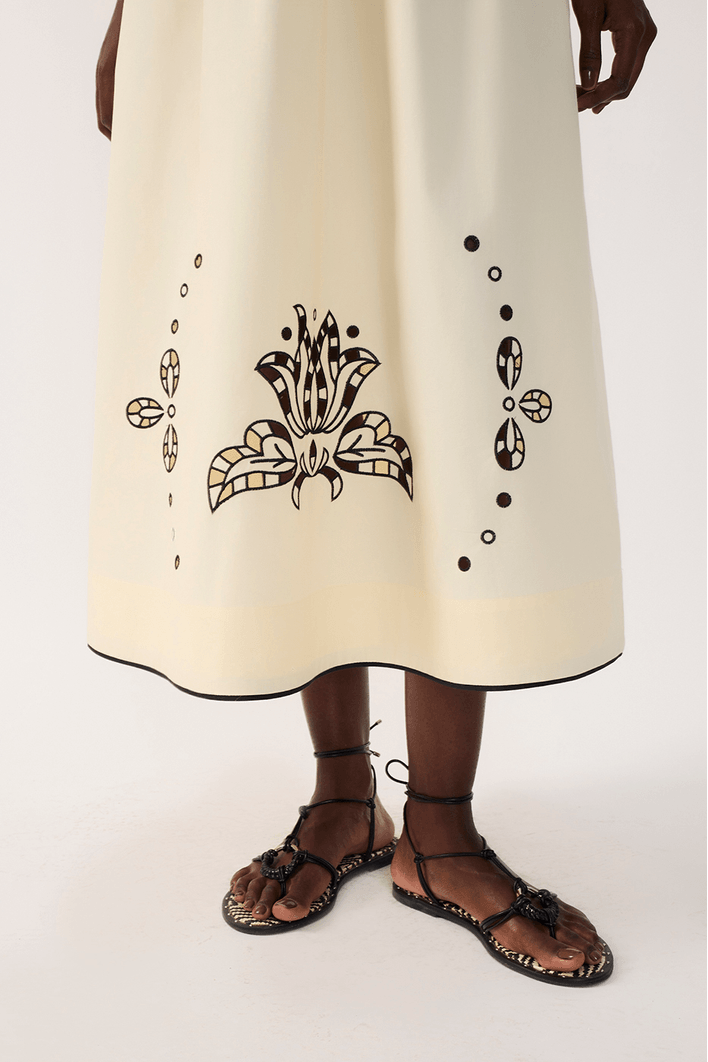 Vestido Cropped Algodão Bordado