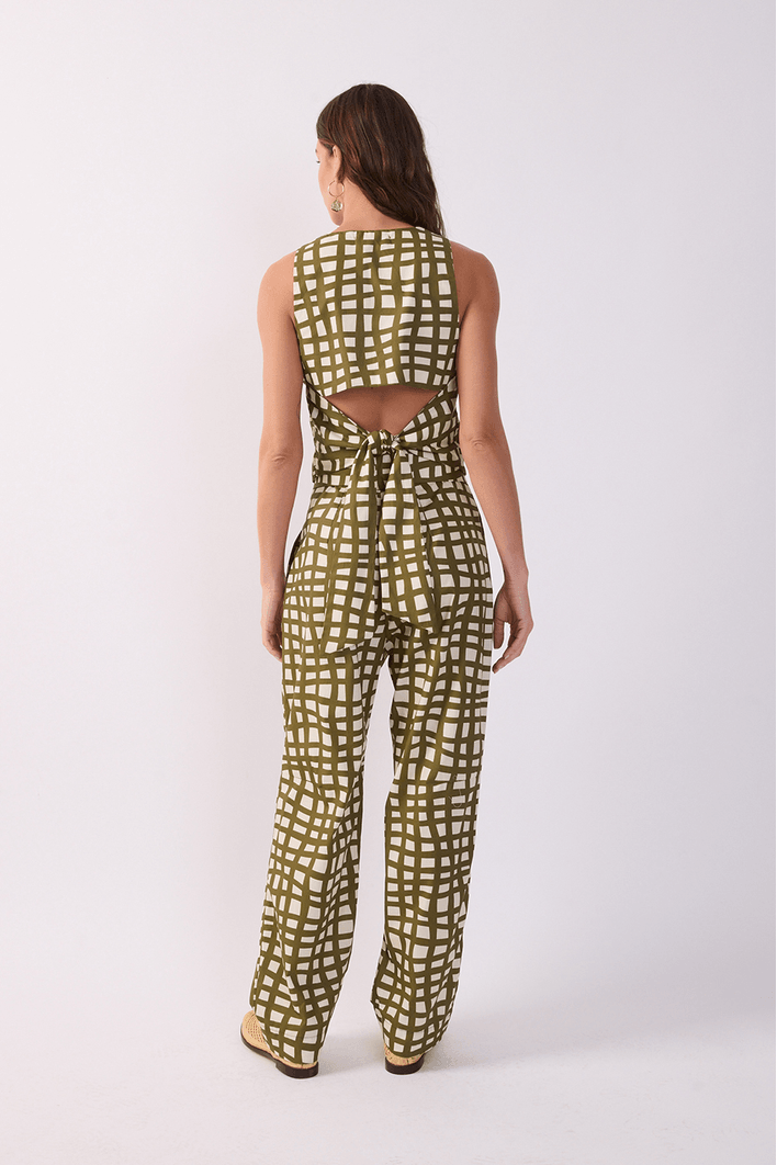 Calça Tricoline Est Trama Verde