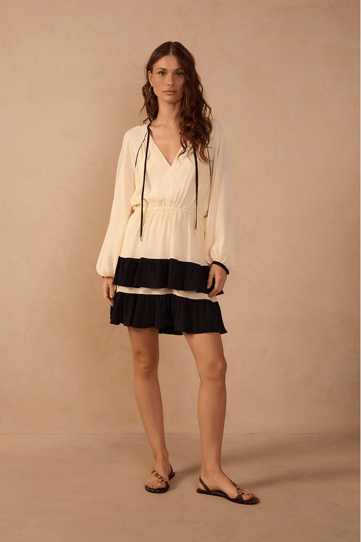 Vestido Curto Ggt Saia Sobreposta