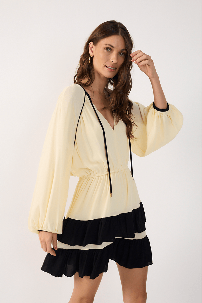 Vestido Curto Ggt Saia Sobreposta