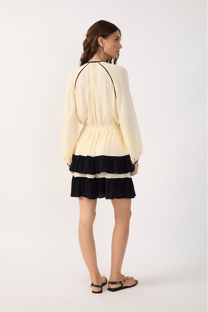 Vestido Curto Ggt Saia Sobreposta