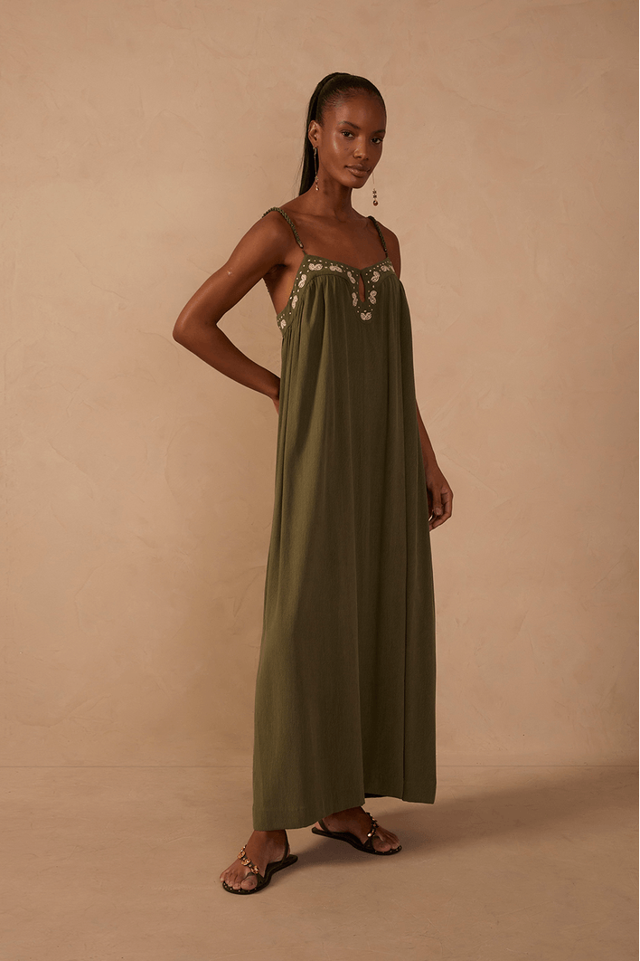 Vestido Cropped Pala Bordada