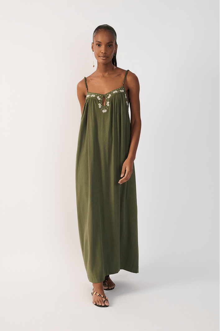 Vestido Cropped Pala Bordada