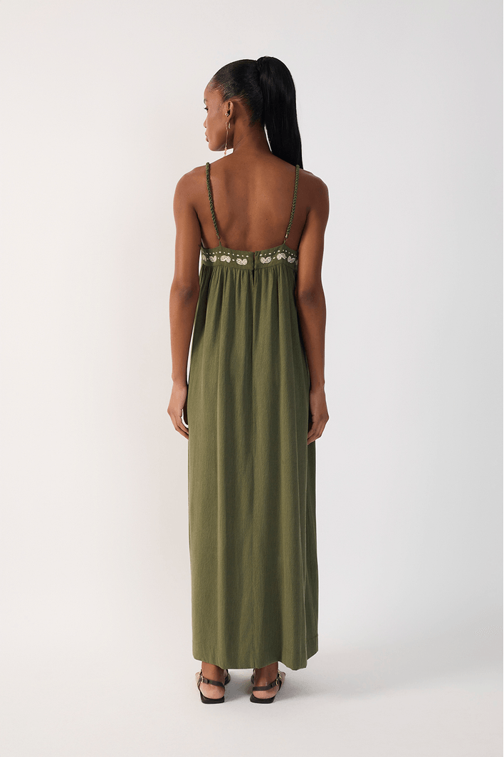 Vestido Cropped Pala Bordada