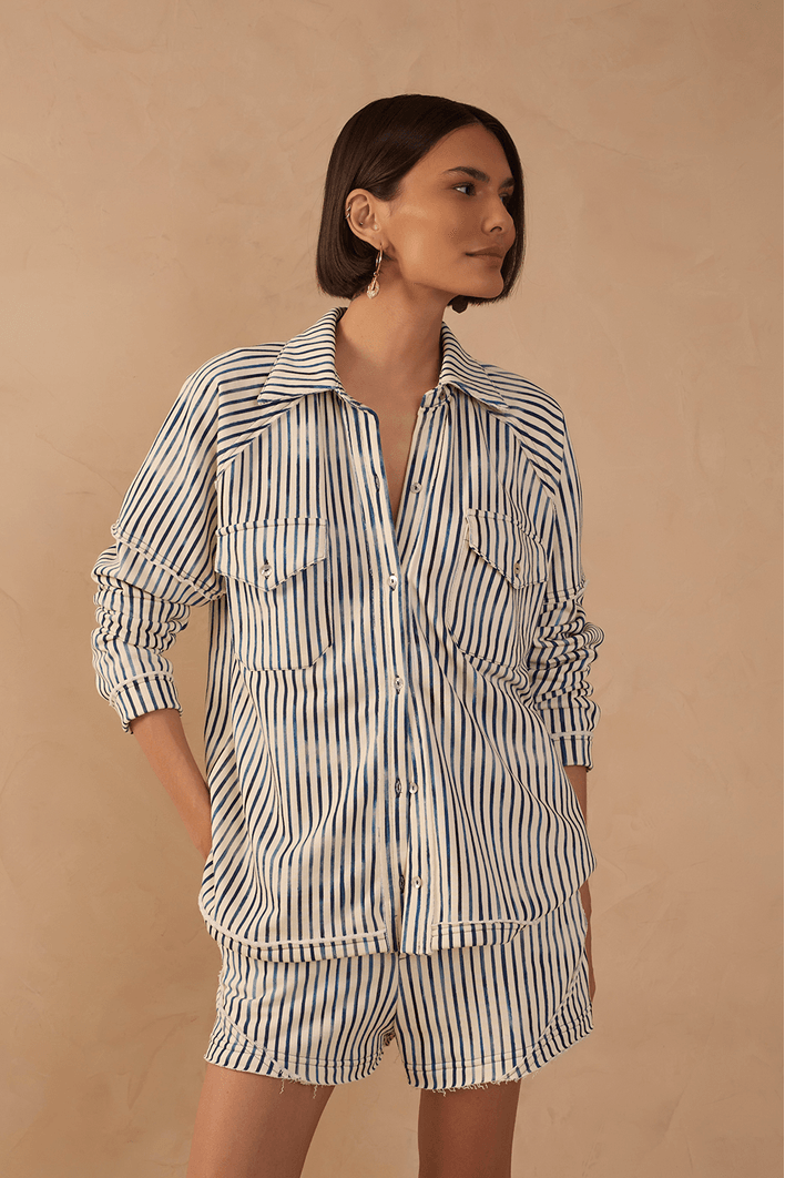 Camisa Moletom Estampa Listra