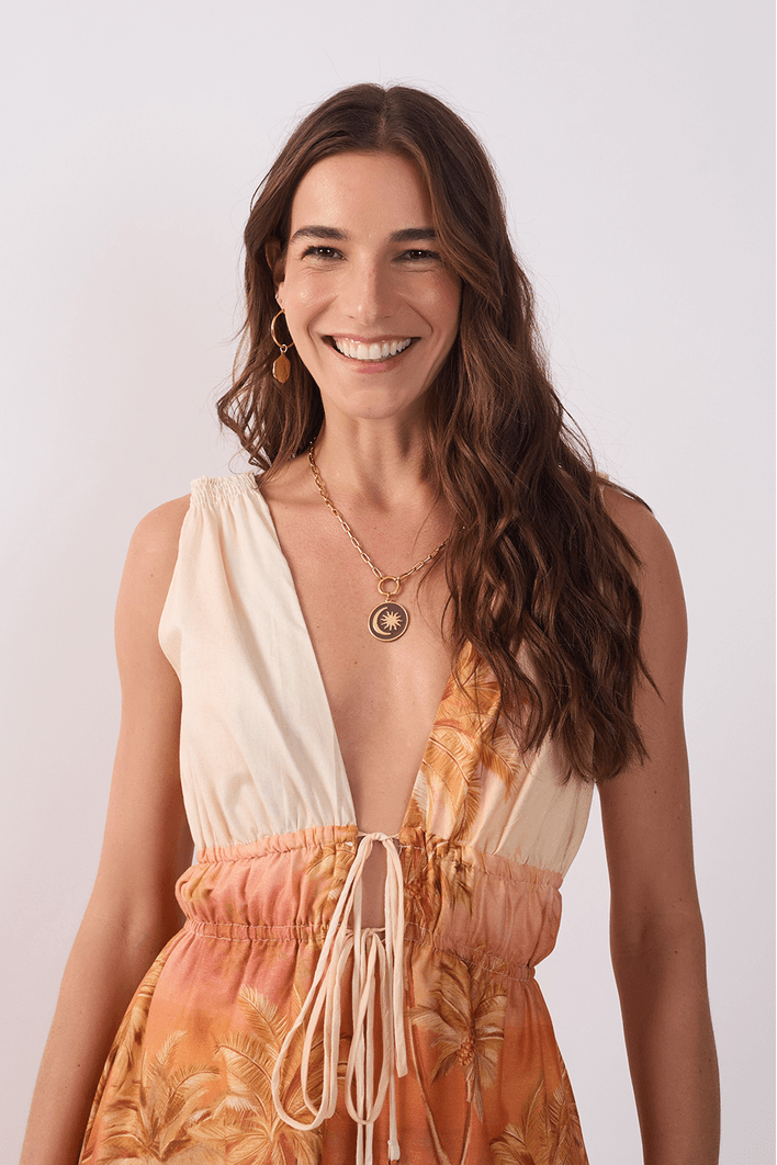 Vestido Est Luz Dourada