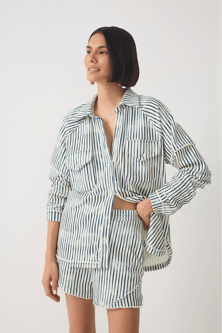 Camisa Moletom Estampa Listra