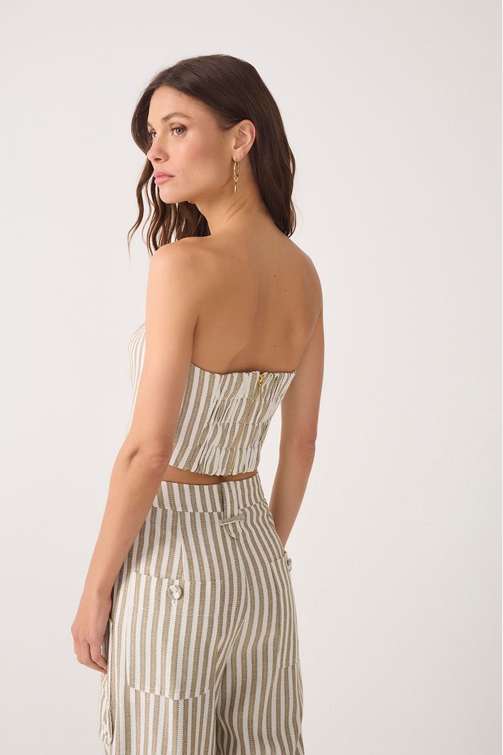 Blusa Sem Alça Listrado