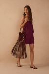 Vestido Curto Crepe Sobreposição