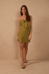 Vestido Curto Crepe Sobreposição