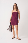 Vestido Curto Crepe Sobreposição