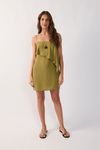 Vestido Curto Crepe Sobreposição