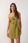 Vestido Curto Crepe Sobreposição