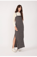 Vestido Canelado Estampa Listra