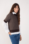 Blusa Tricot Jacquard Diagonal