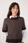 Blusa Tricot Jacquard Diagonal