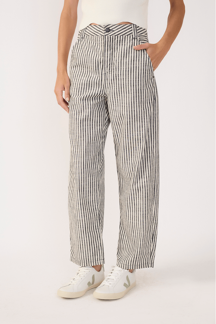 Calça Sarja Linho Listra Black