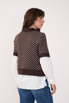 Blusa Tricot Jacquard Diagonal