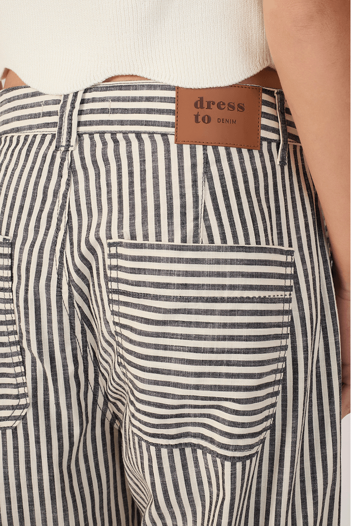 Calça Sarja Linho Listra Black