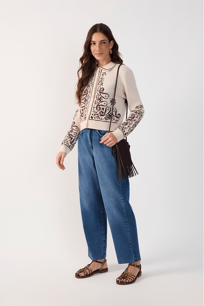 Calça Jeans Reta Marcada