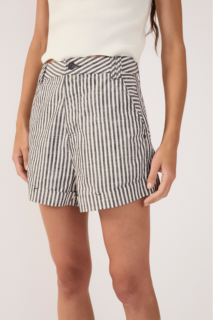 Short Sarja Linho Listra Black