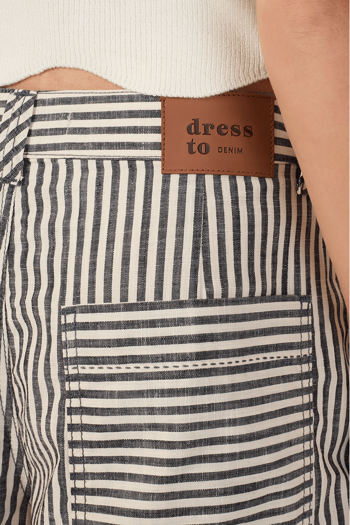 Short Sarja Linho Listra Black