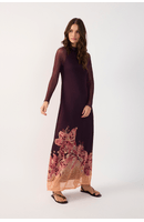 Vestido Tule Estampa Botânica