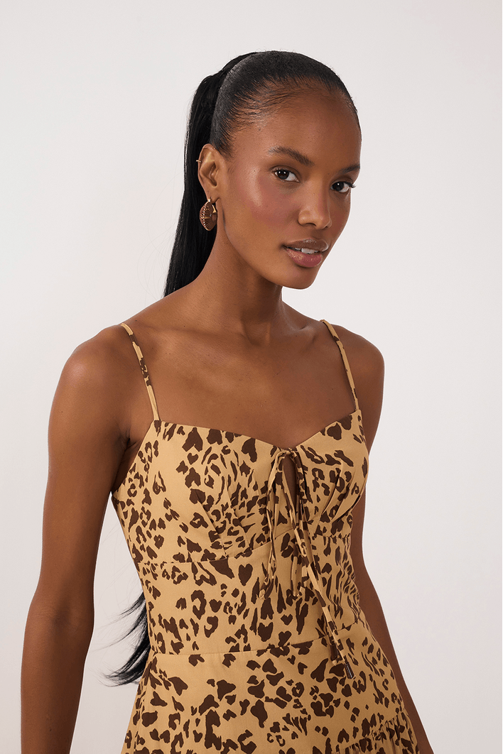 Vestido Cropeed Tricoline Est Selvagem