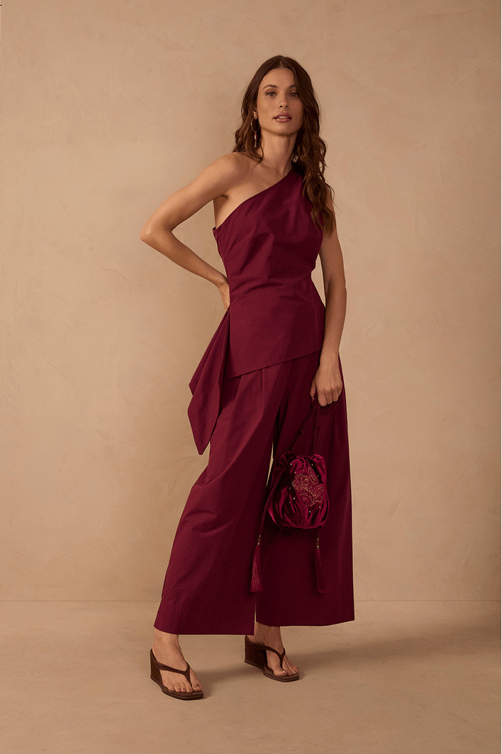 Calça Algodão Ampla Pregas