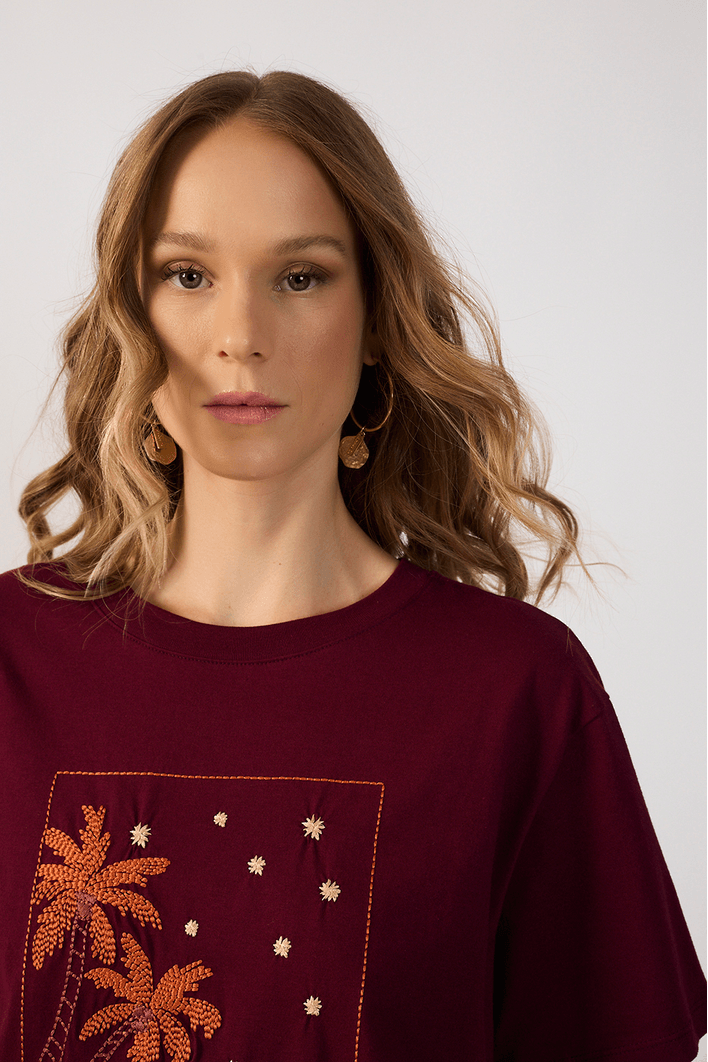 T-shirt Bordado Paisagem