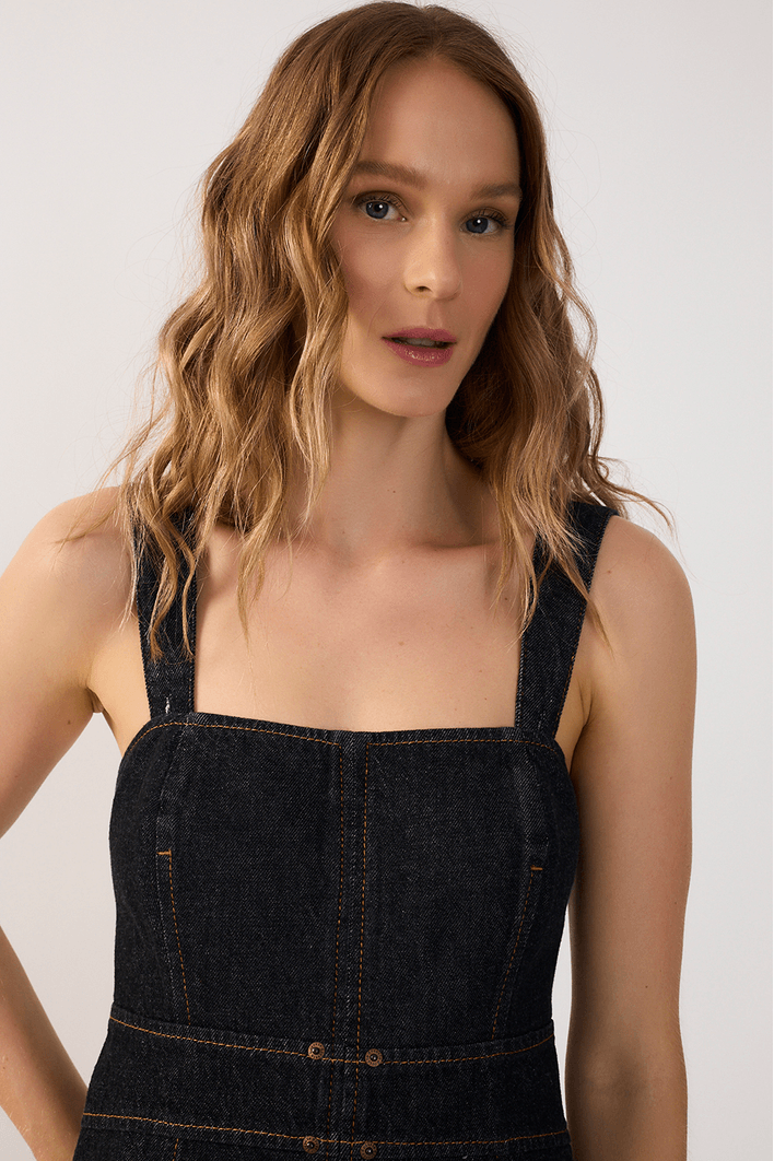 Blusa Jeans Pespontos Black