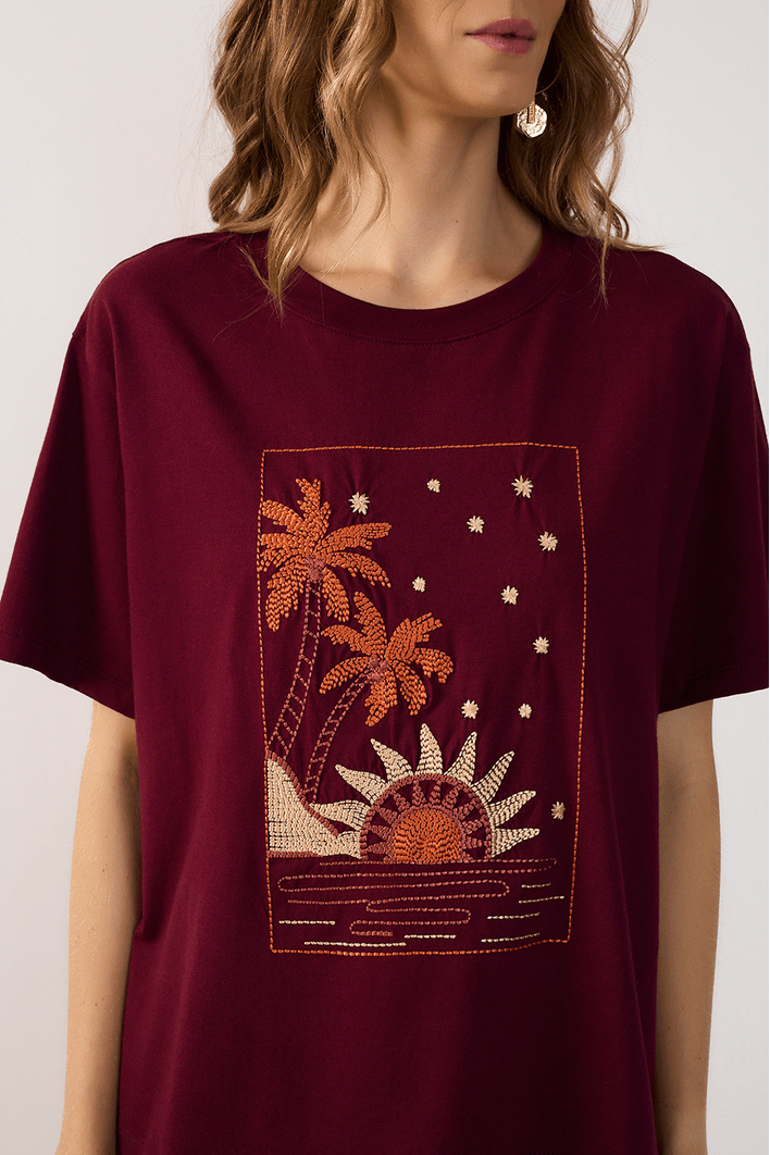 T-shirt Bordado Paisagem