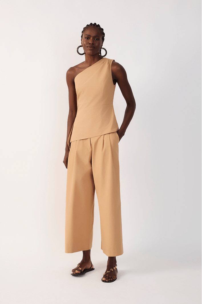 Calça Algodão Ampla Pregas