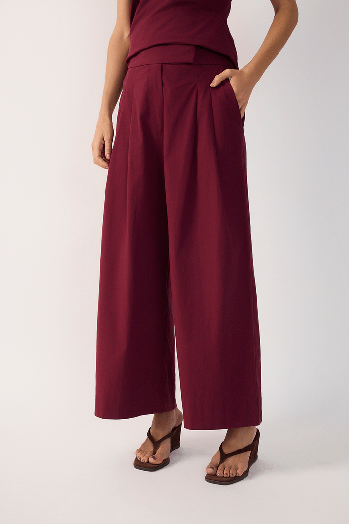 Calça Algodão Ampla Pregas