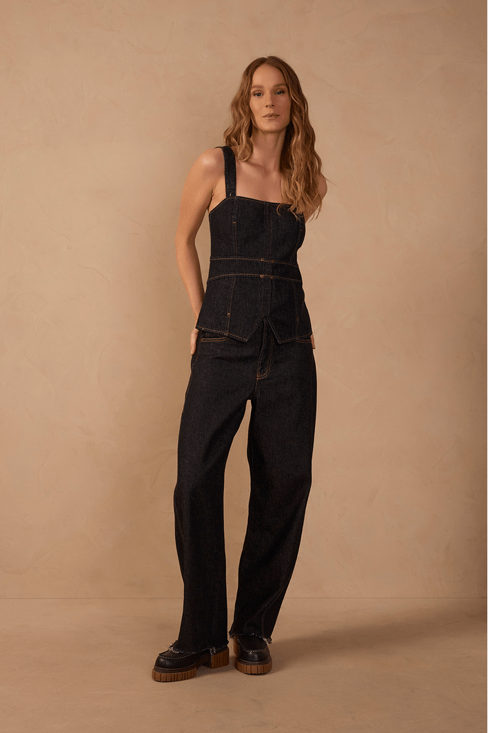 Calça Jeans Barrel Black