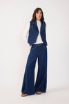Calça Jeans Pantalona Dark Pespontos