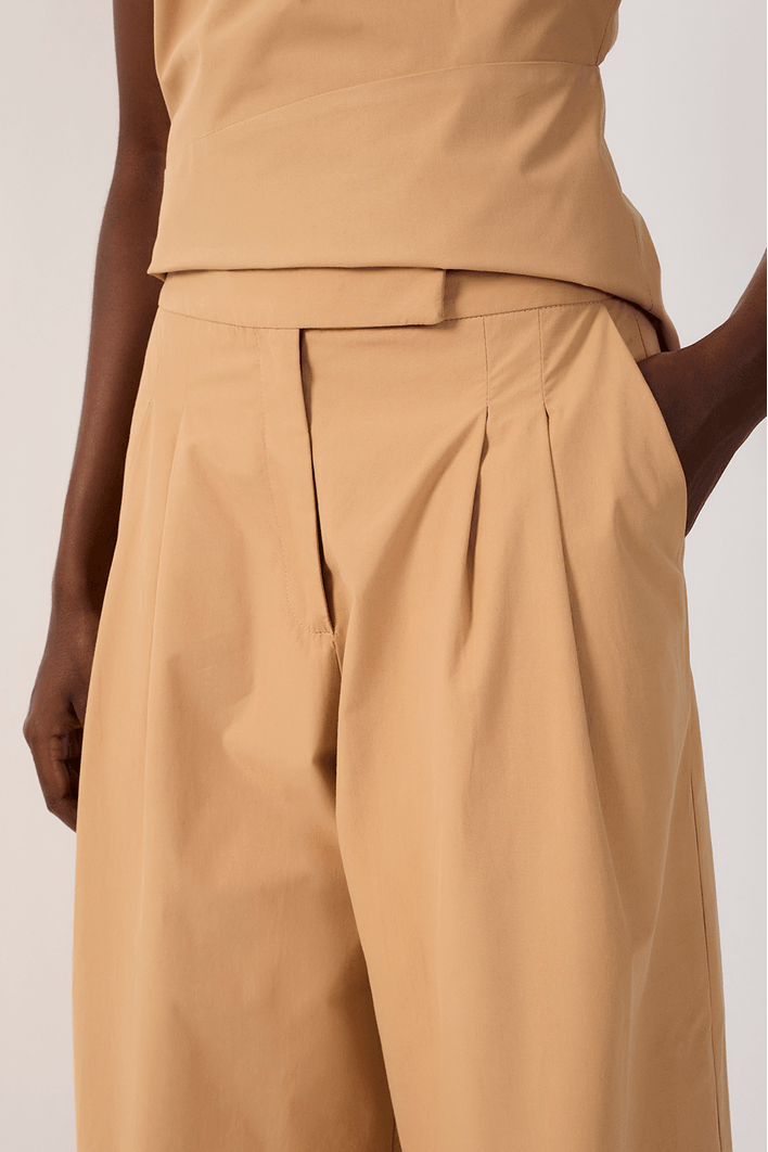 Calça Algodão Ampla Pregas