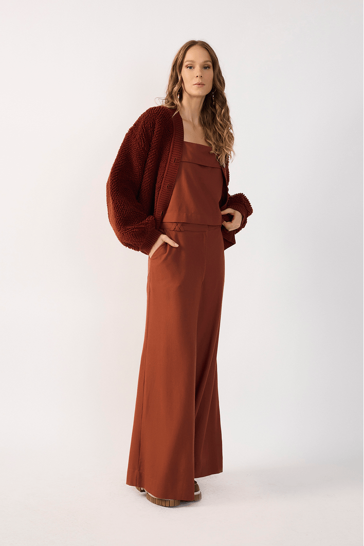 Calça Pantalona Linho