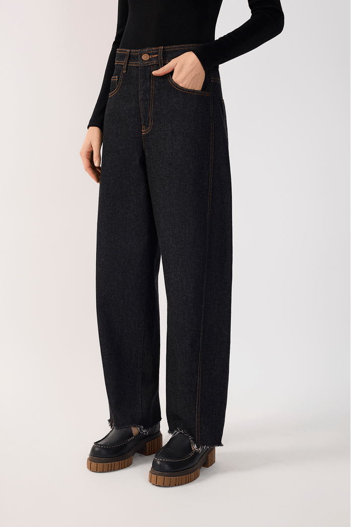Calça Jeans Barrel Black