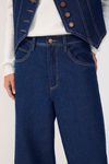 Calça Jeans Pantalona Dark Pespontos
