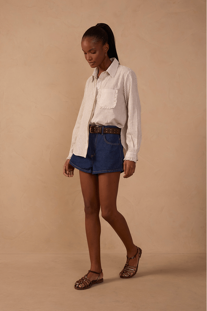 Short Jeans Dark Pespontos